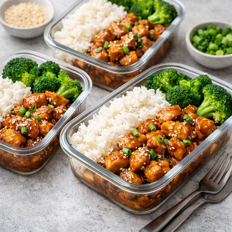 Honey Garlic Chicken mit Reis (für 3 Tage)